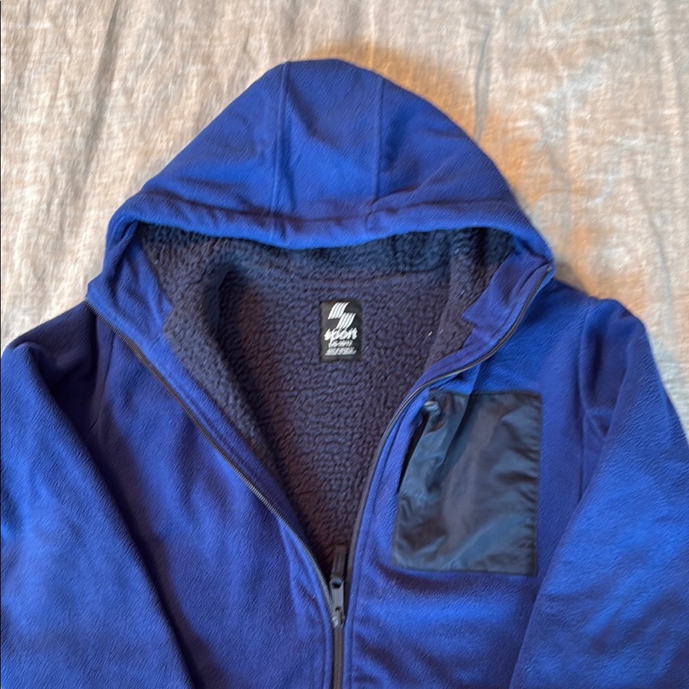 The Children's Place Blue Puffer Jacket with Hood and Thermal Lining